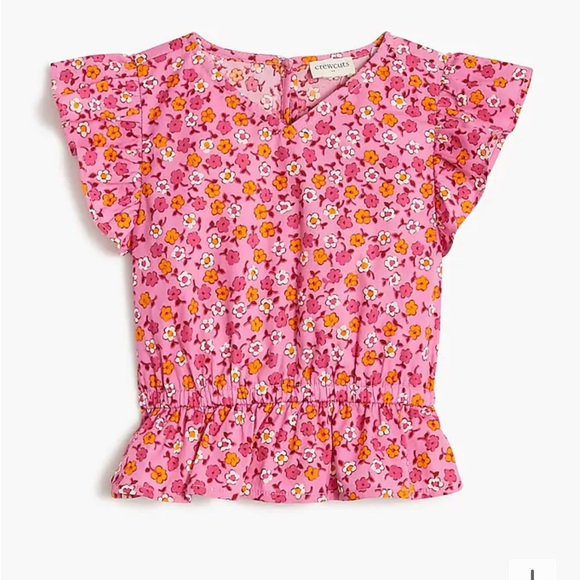 J. Crew Crewcuts Floral Ruffle Shirt - Picture 1 of 5